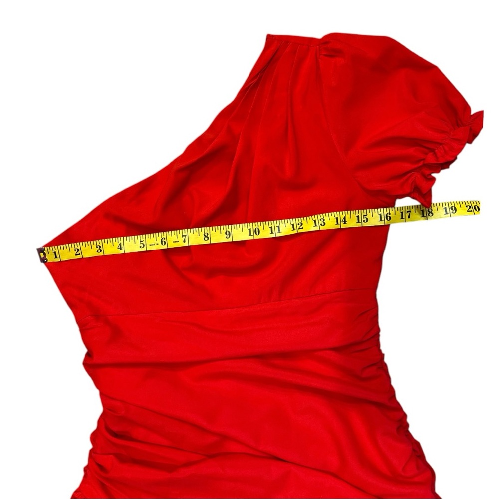 Hello Molly One-Shoulder Red Ruffle Mini Dress - Picture 15 of 16